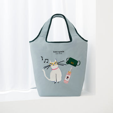 刺繍エコバッグ　　キャット ライクアビジネスウーマン