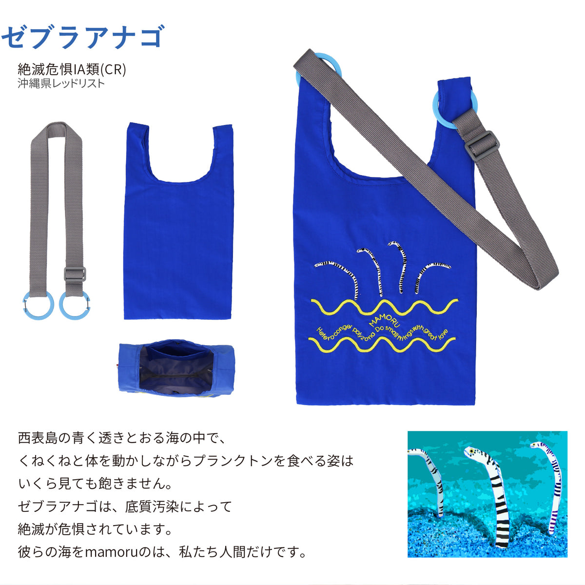 バッグ 小　ゼブラアナゴ