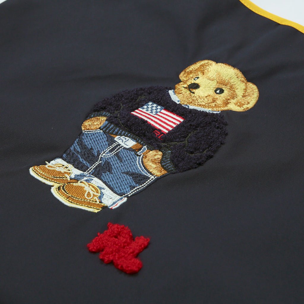 ポロベア刺繍バッグ ポロベア 　ネイビーブルー