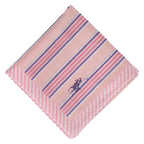 プリントハンカチ ストライプ　ピンク
