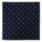 プリントハンカチ  オールオーバーポロポニー　ブルー