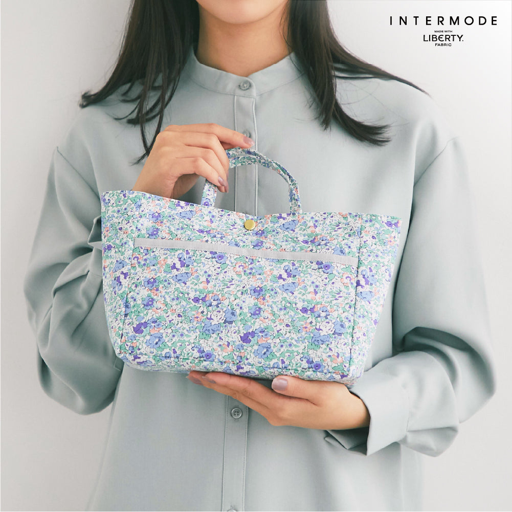 リバティプリント バッグインバッグ Claire-Aude　 スカイブルー