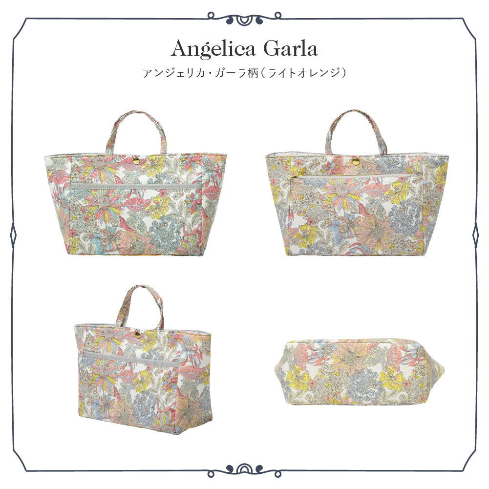 リバティプリント バッグインバッグ Angelica Garla　ライトオレンジ