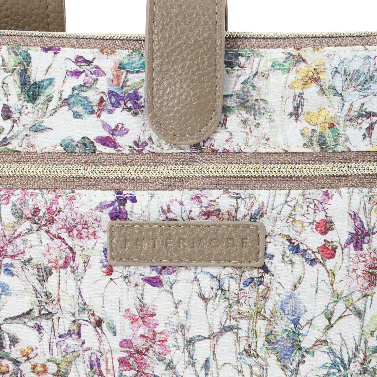 手帳型マルチポーチ WildFlowers　アイボリー