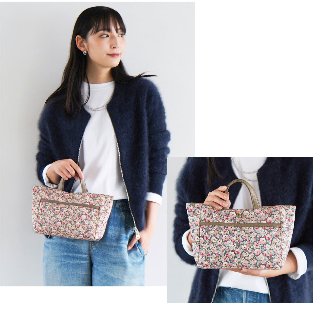 リバティプリント バッグインバッグ Leila　ベリー