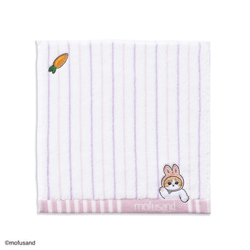 タオルハンカチ うさにゃん #202c　パープル