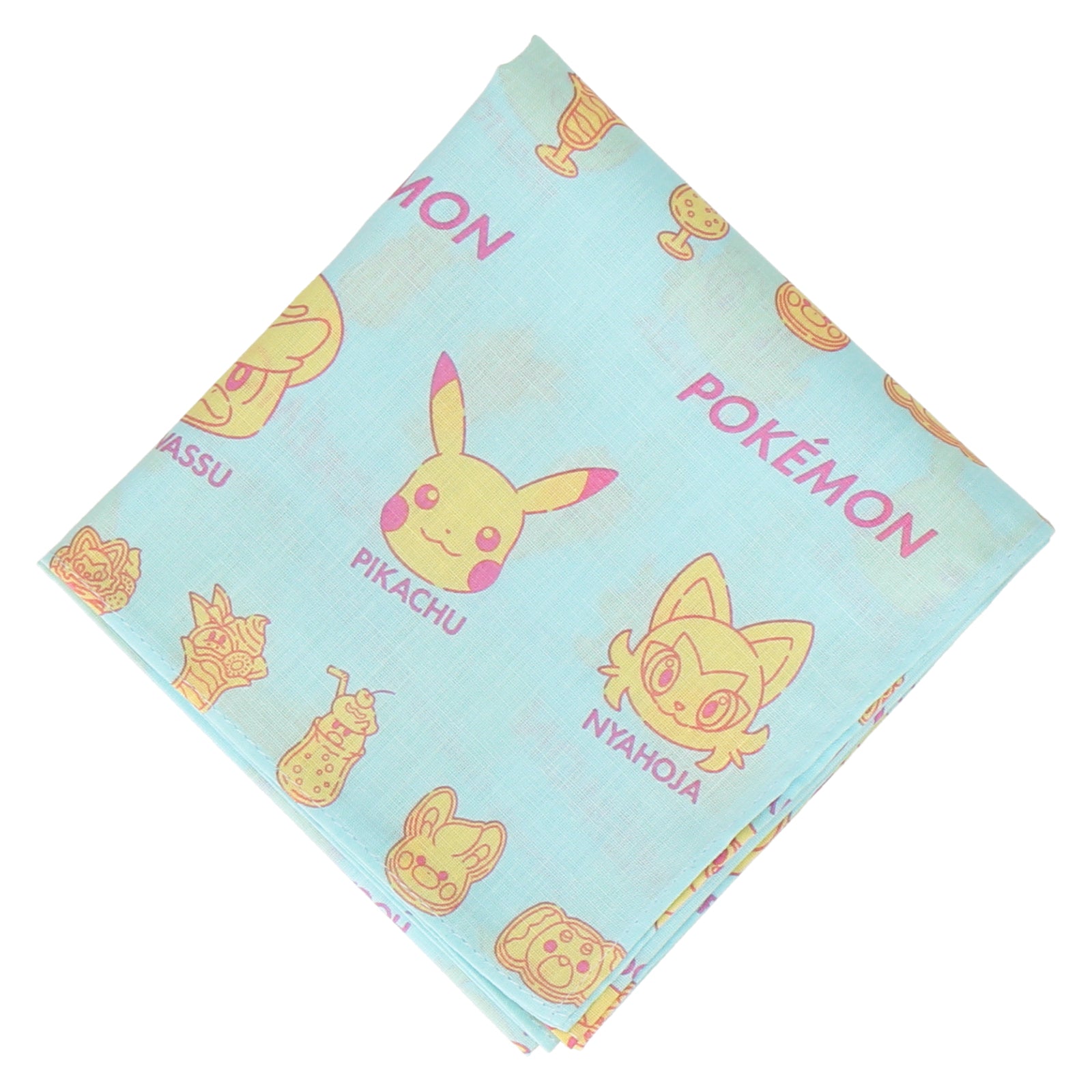 プリントハンカチ ポケモン スイーツ　ターコイズ