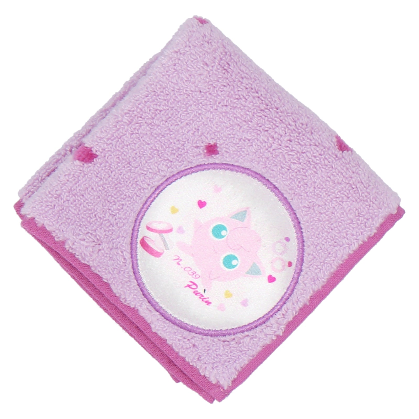 ミニタオルハンカチ ぷっくりアップリケ　プリン