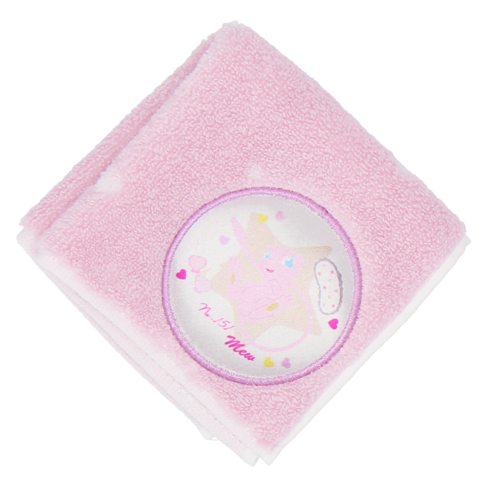 ミニタオルハンカチ ぷっくりアップリケ　ミュウ