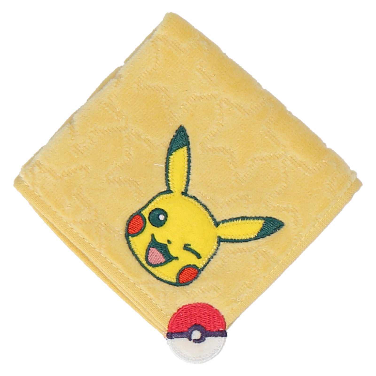 タオルハンカチ 飛び出しアップリケ ピカチュウ　イエロー