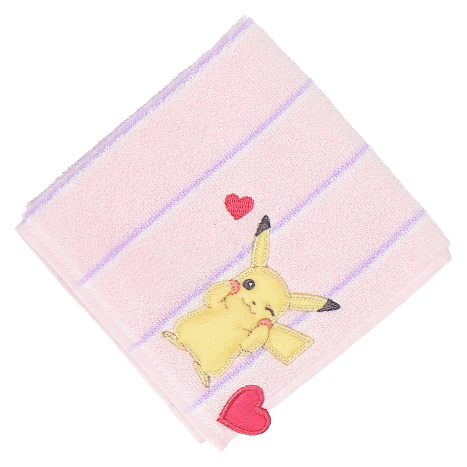 タオルハンカチ ハートピカチュウ　ピンク