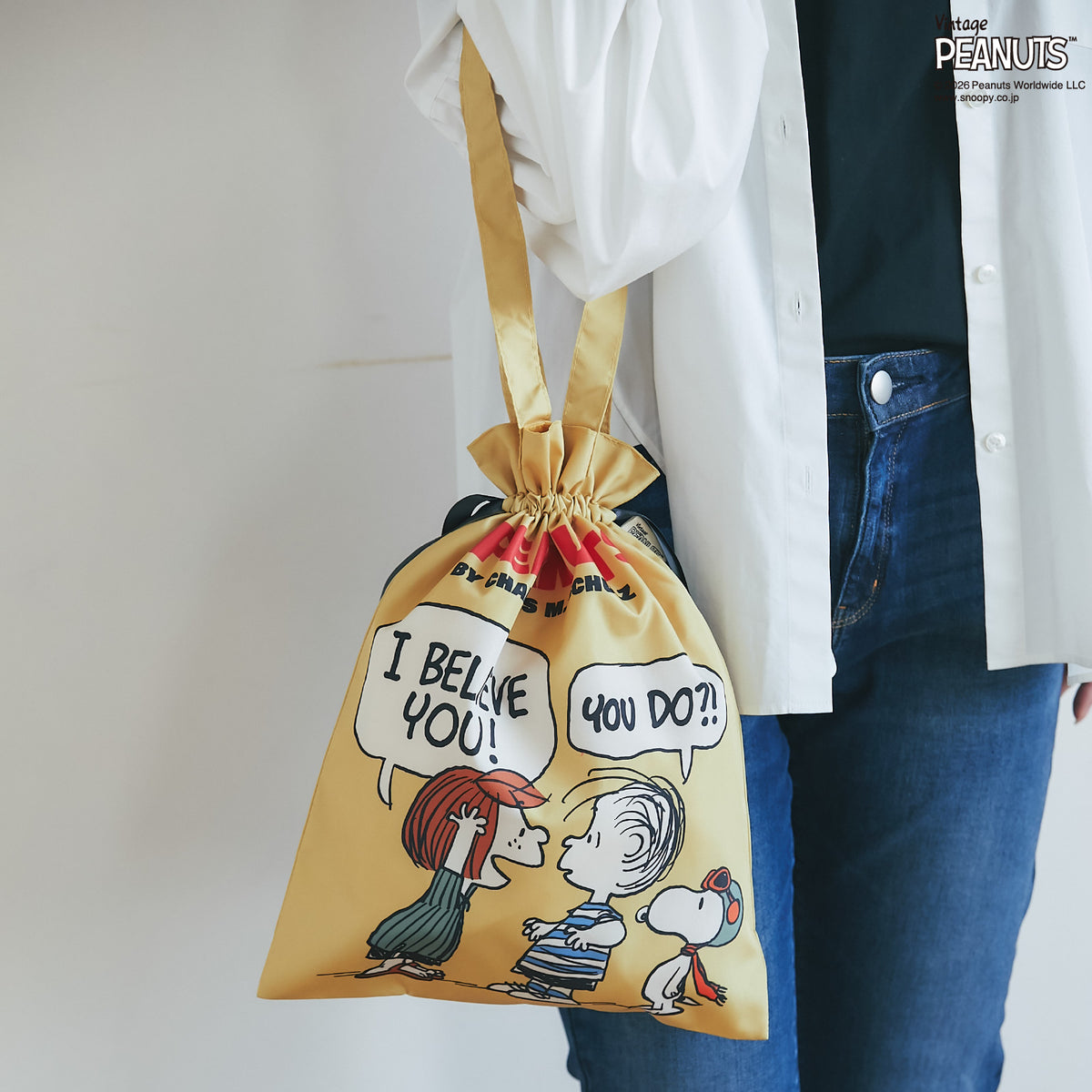巾着トートバッグ　イエロー