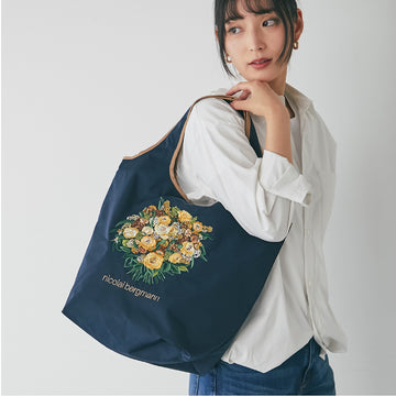 刺繍バッグ #362b　ネイビーブルー