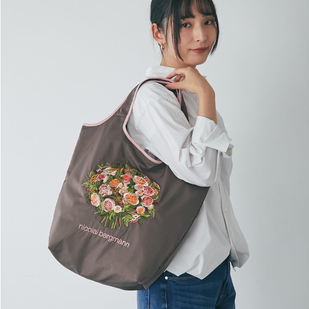 刺繍バッグ #362a　ベージュ
