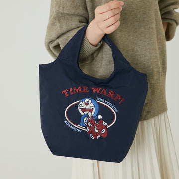 刺繡バッグ タイムふろしき　ネイビーブルー