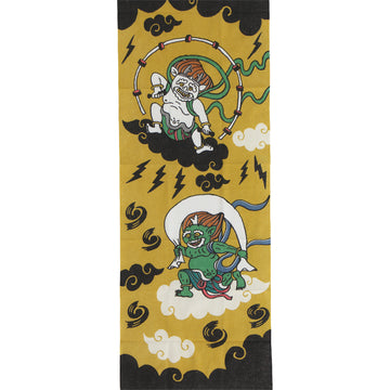 手ぬぐい　風神・雷神