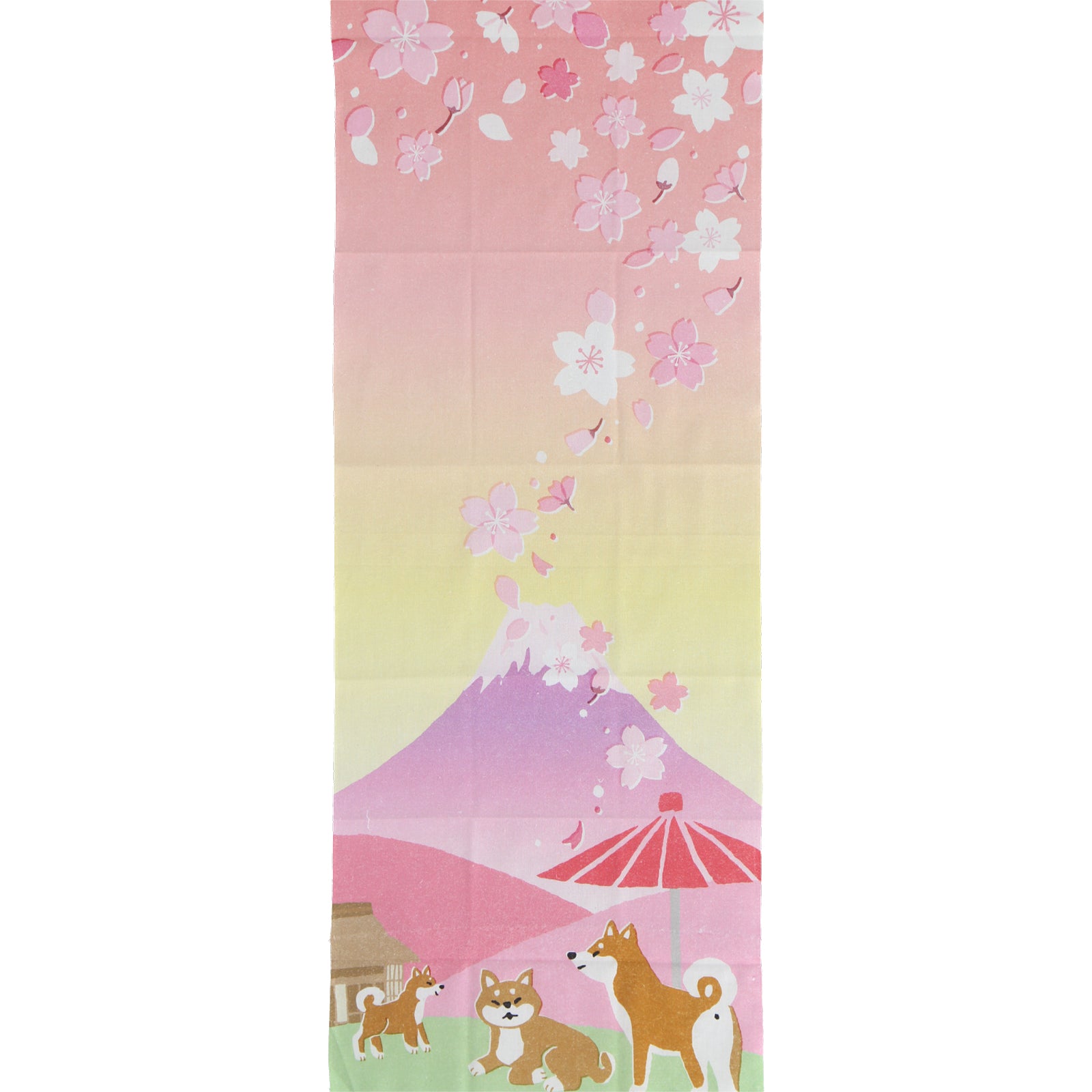手ぬぐい　春の富士山