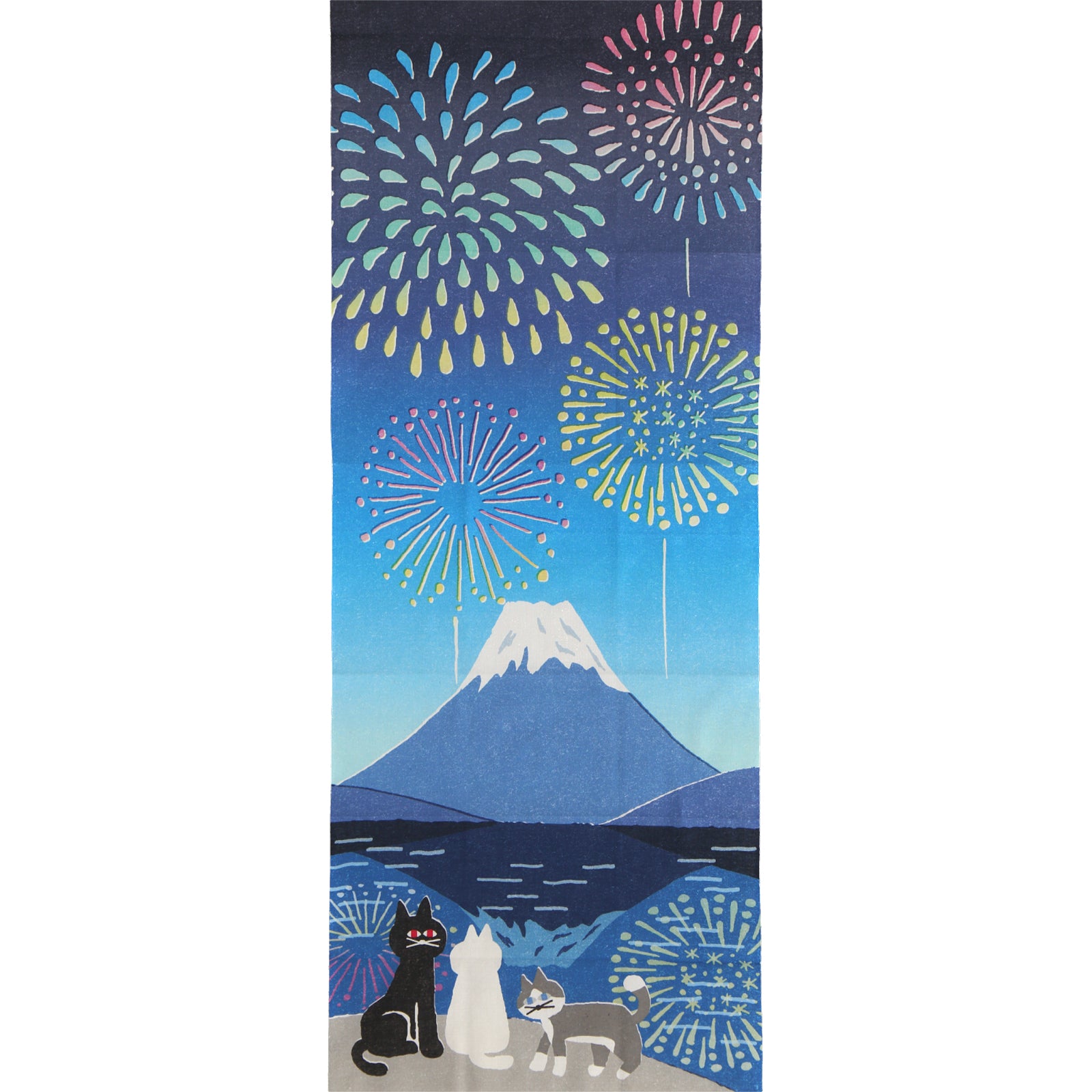 手ぬぐい　夏の富士山