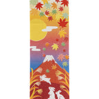 手ぬぐい　秋の富士山