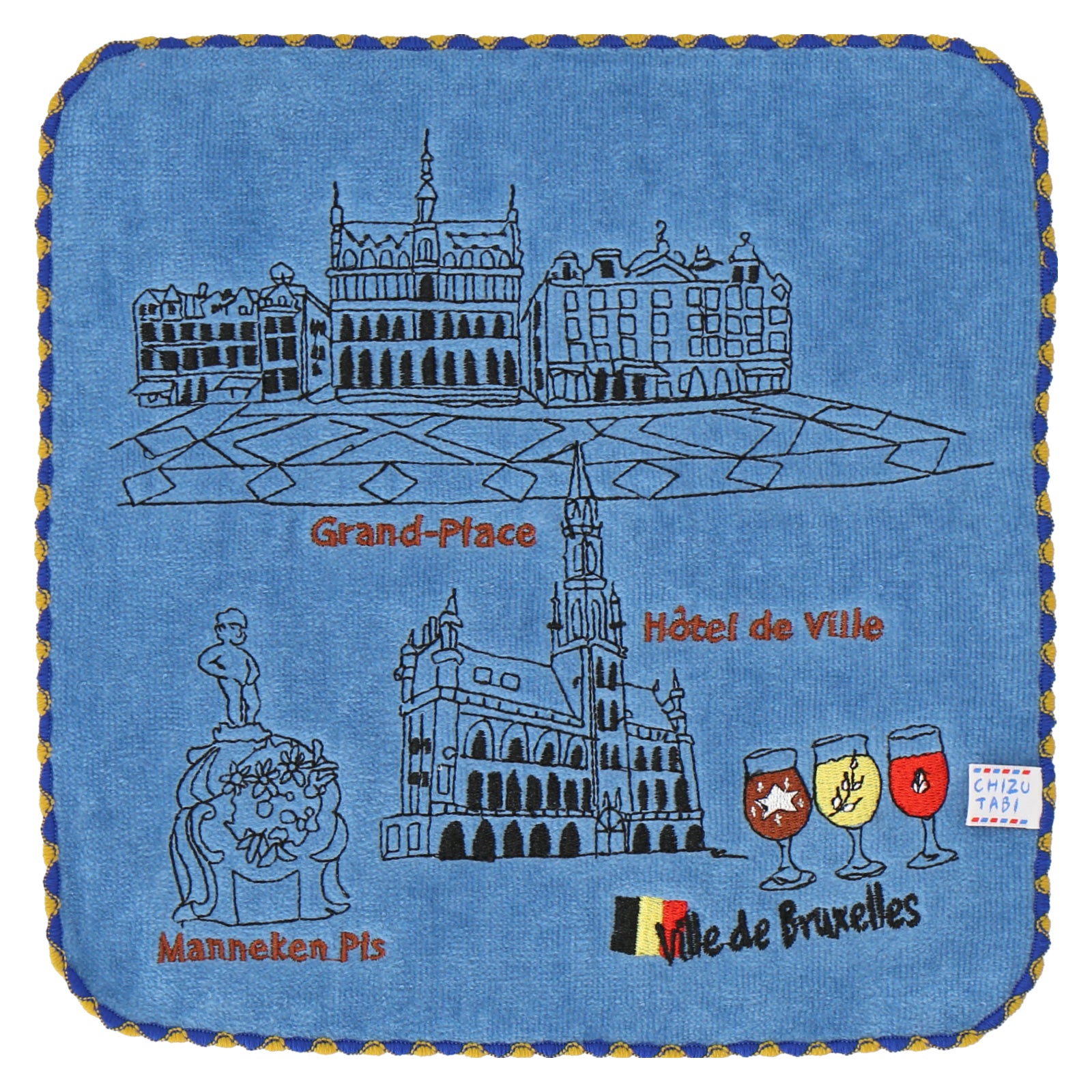 ベルギー ビール　刺繡タオル