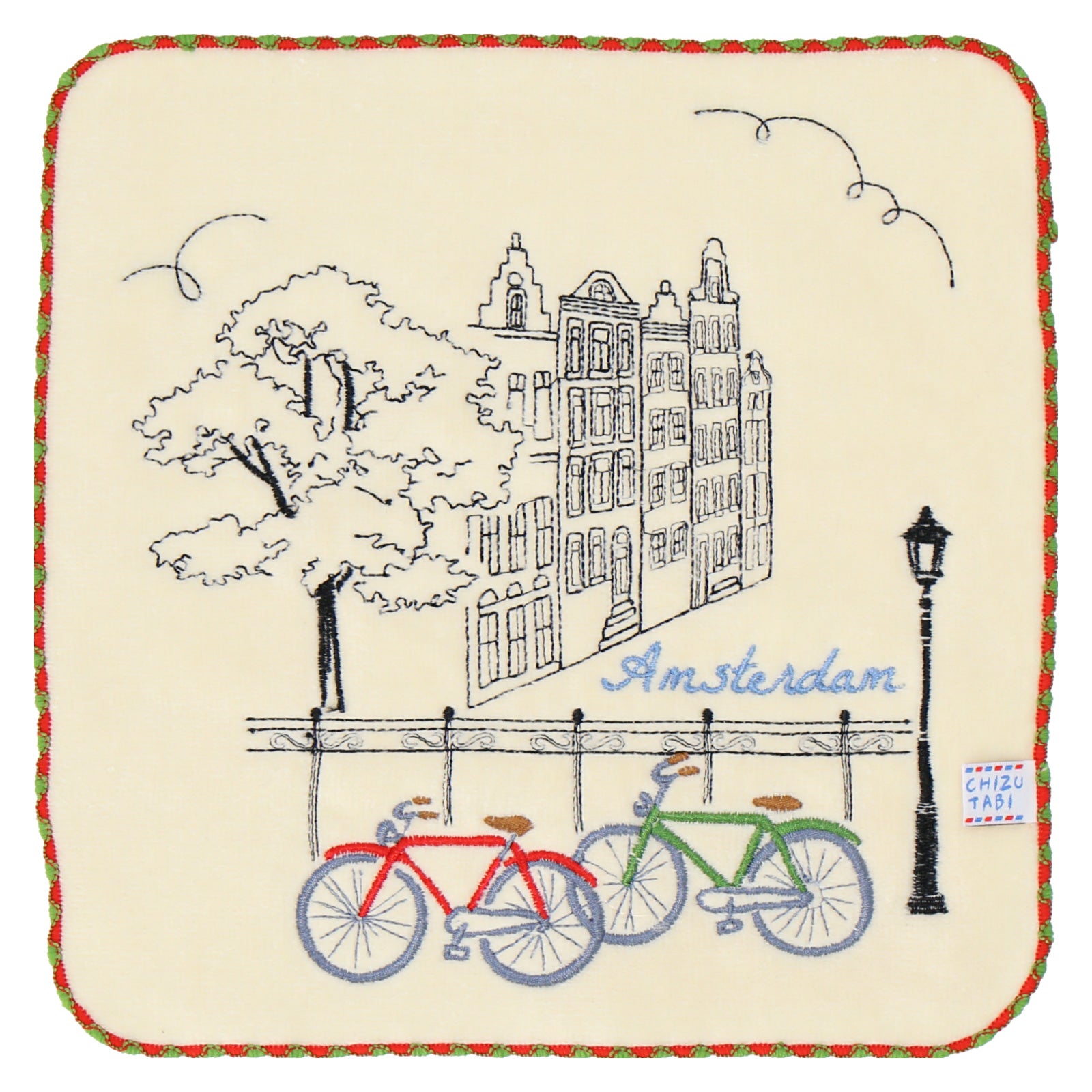 オランダ 自転車　刺繡タオル