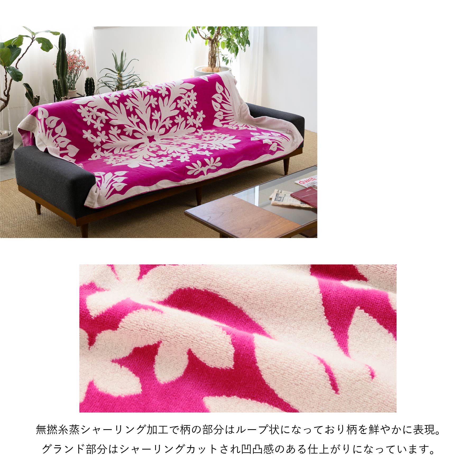 タオルケット ノヘアシリーズ　プルメリアピンク