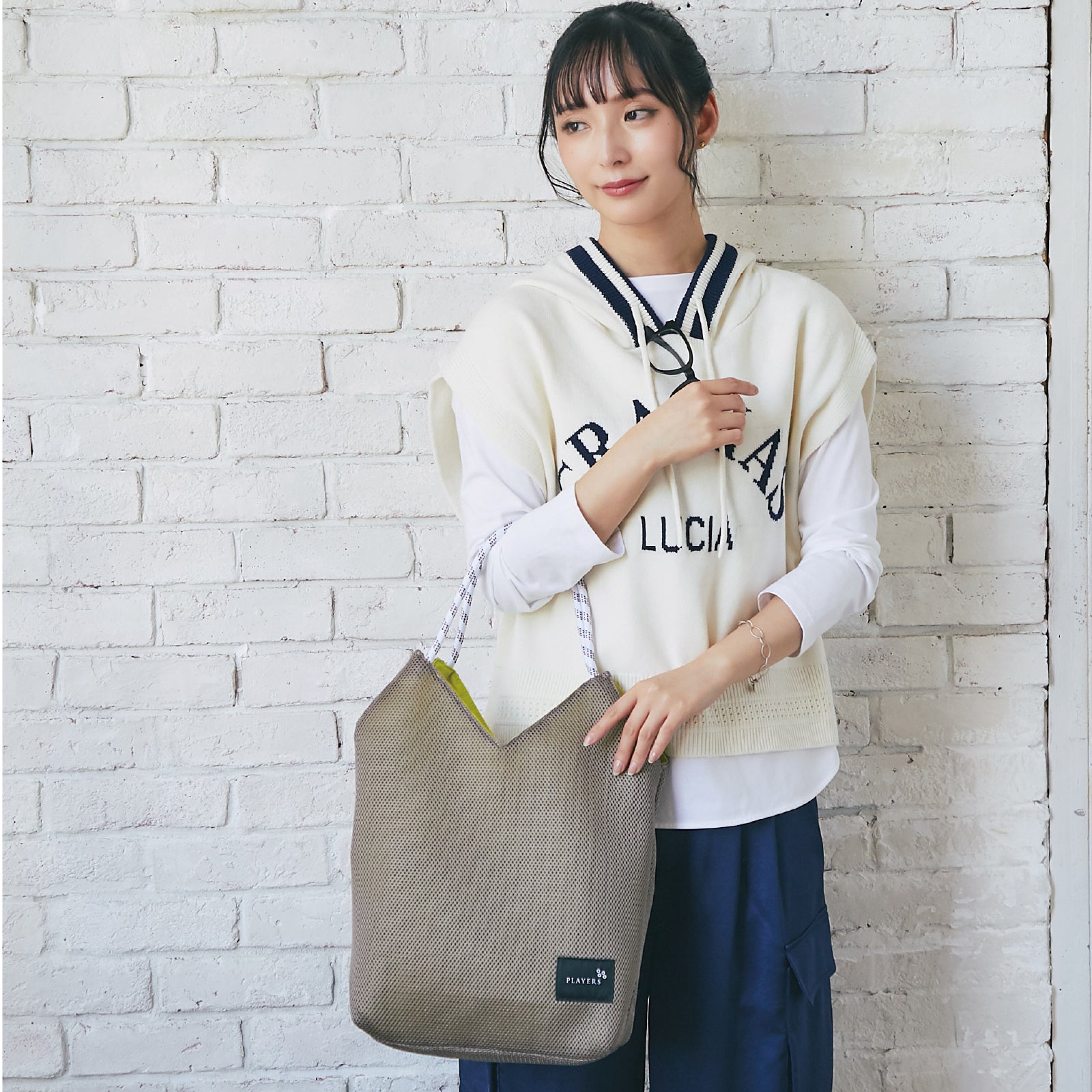 エアメッシュ リバーシブルトート #912f　イエロー