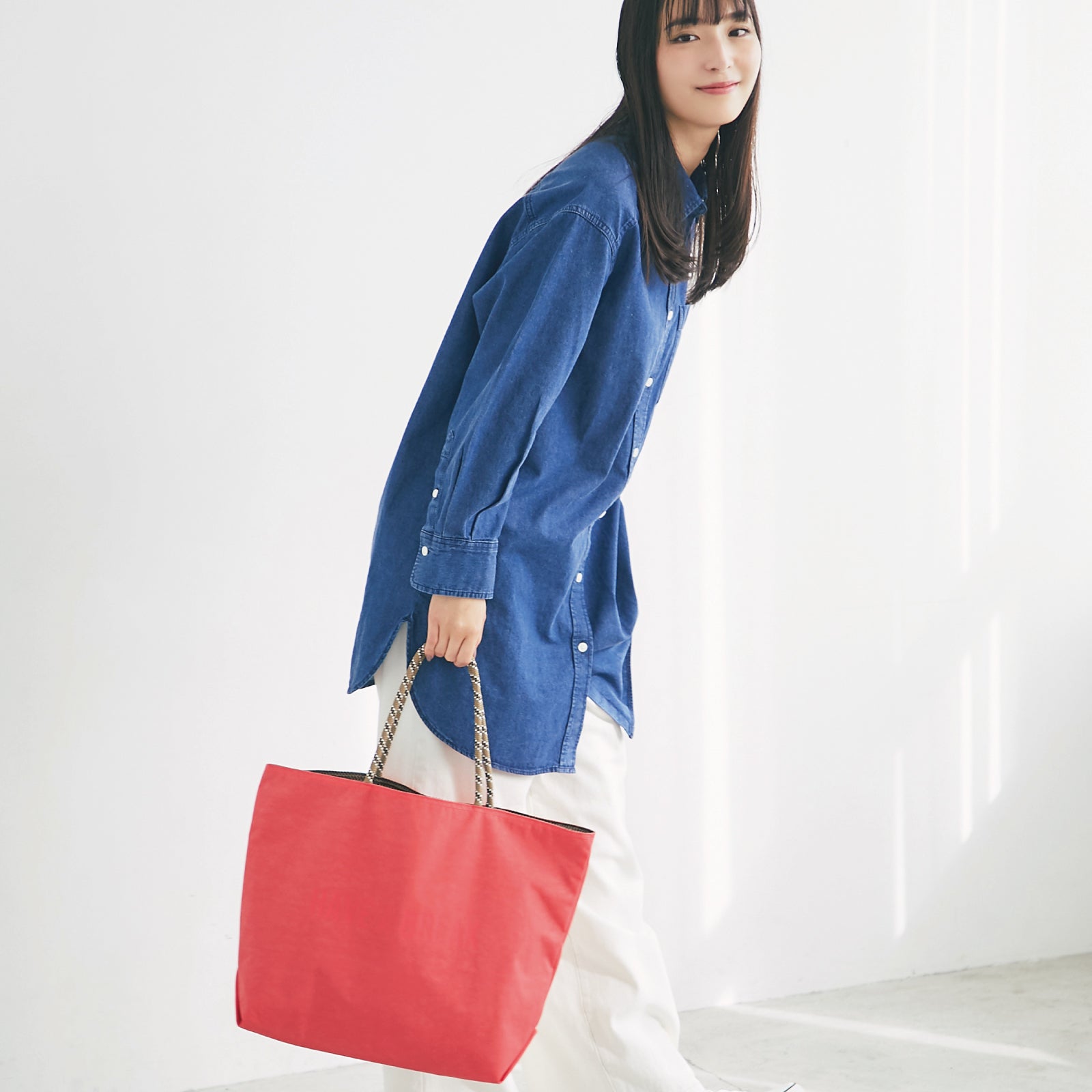 エアメッシュ リバーシブルトート Ｍ #912d 　ピンク