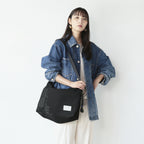メッシュ カラーステッチショルダーL  　ブラック