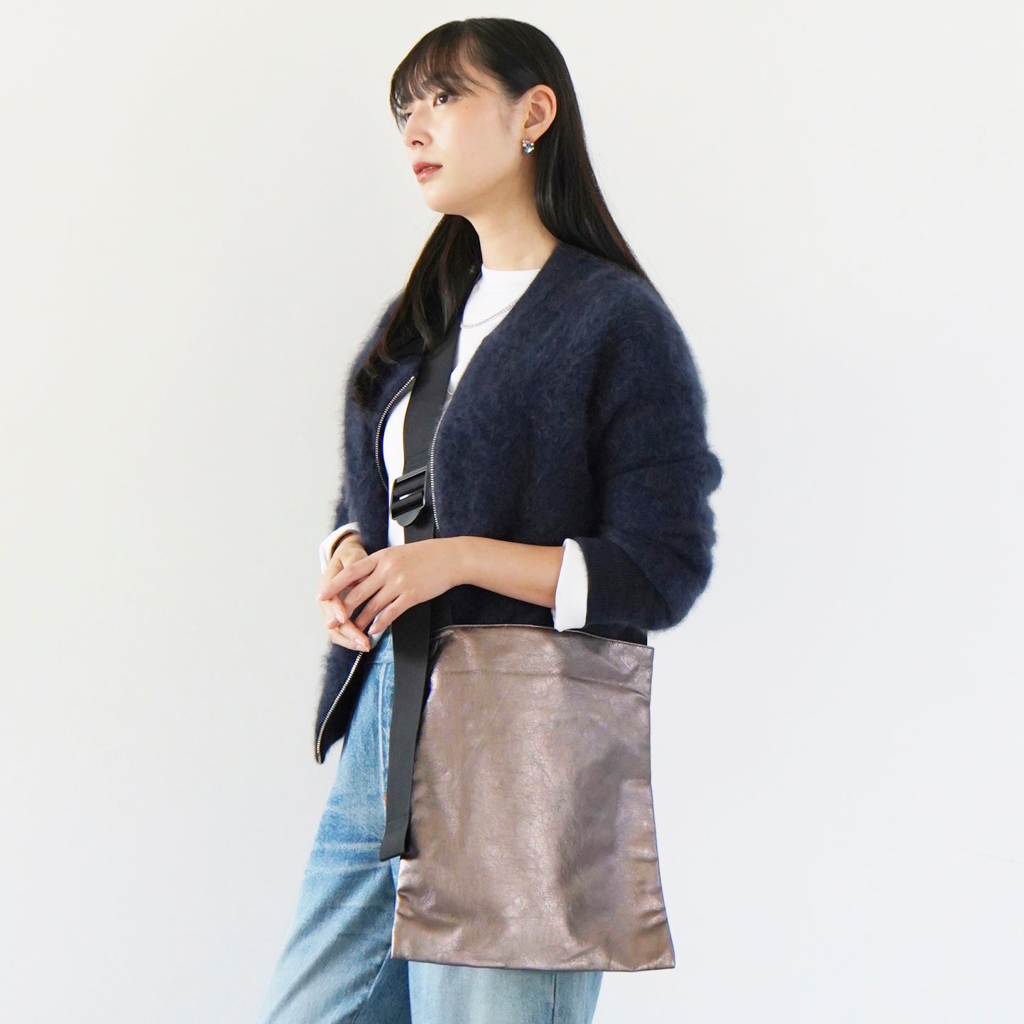 フェイクレザーショルダー 　ブロンズ