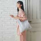 メッシュプリントショルダ－  　グレー
