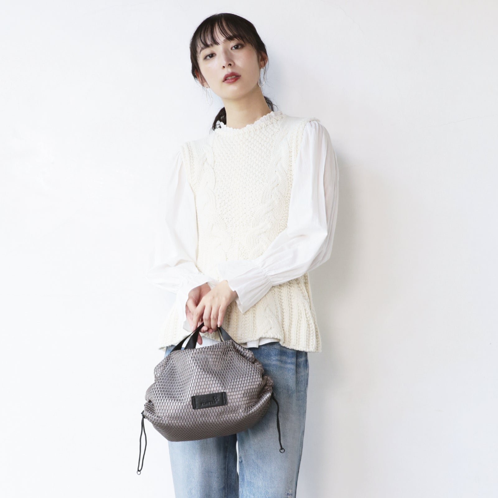メッシュドロストショルダ－　Ｓ  　モカ